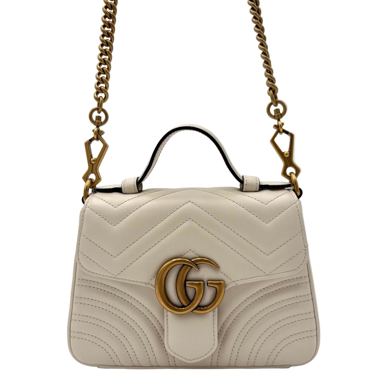 MIB Gucci GG Marmont mini top handle bag Ivory