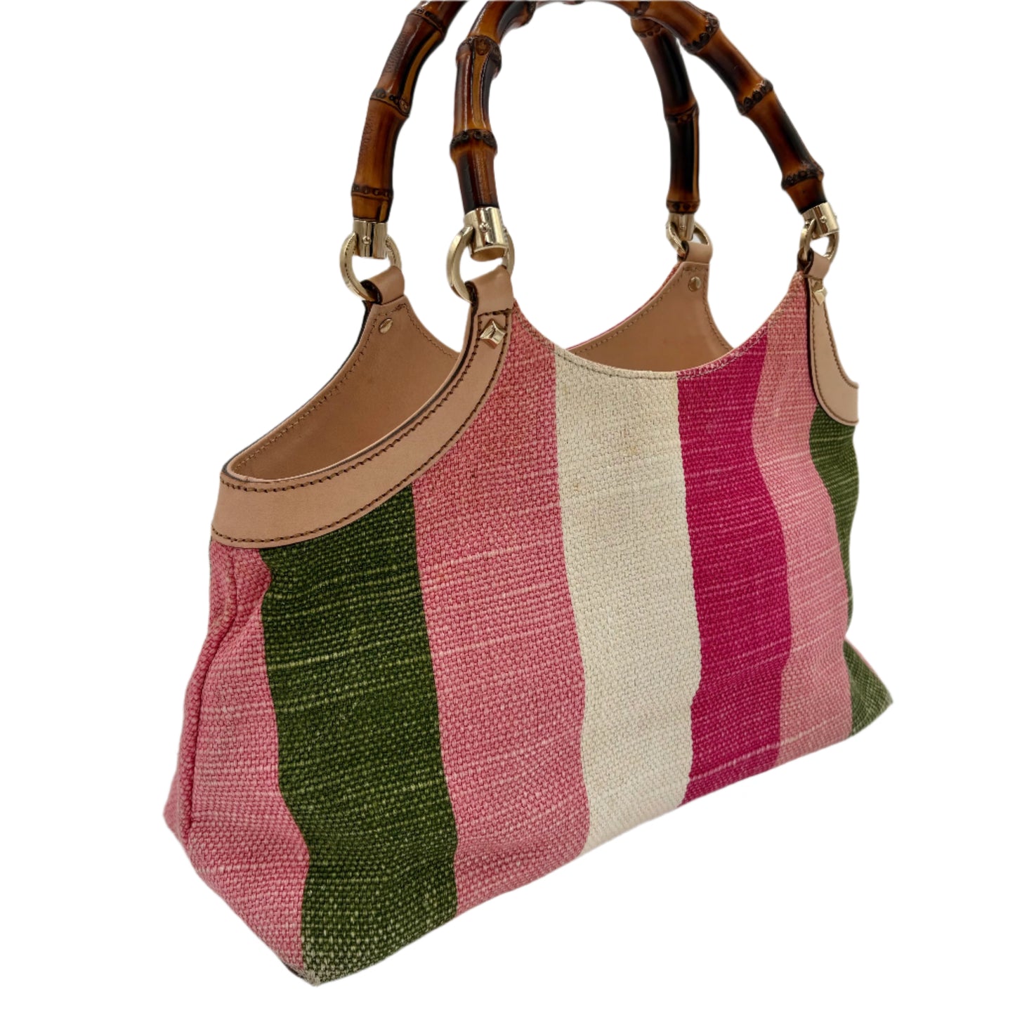Gucci Nailhead Bamboo Handle Tote