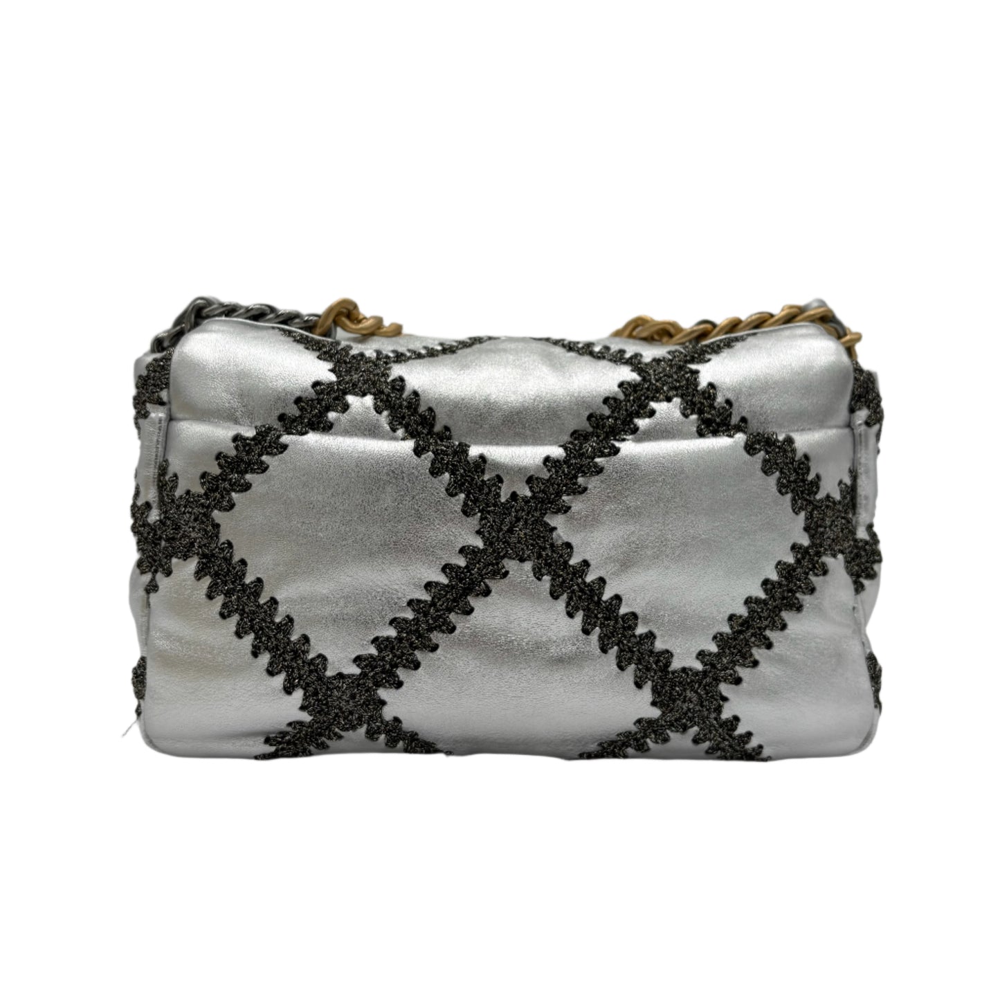 Chanel 19 Large Stitch Bag-Silver/Gold