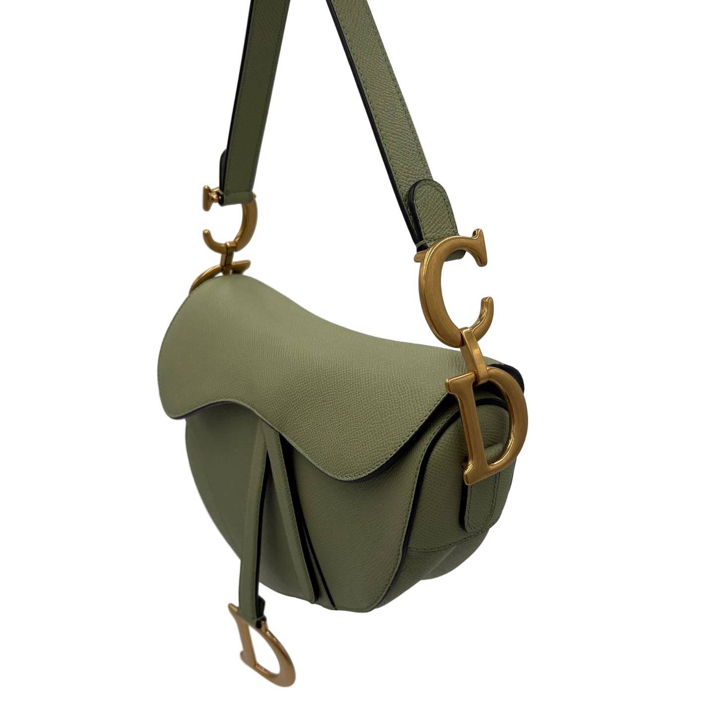 Christian Dior Grained Calfskin Saddle Bag with Strap