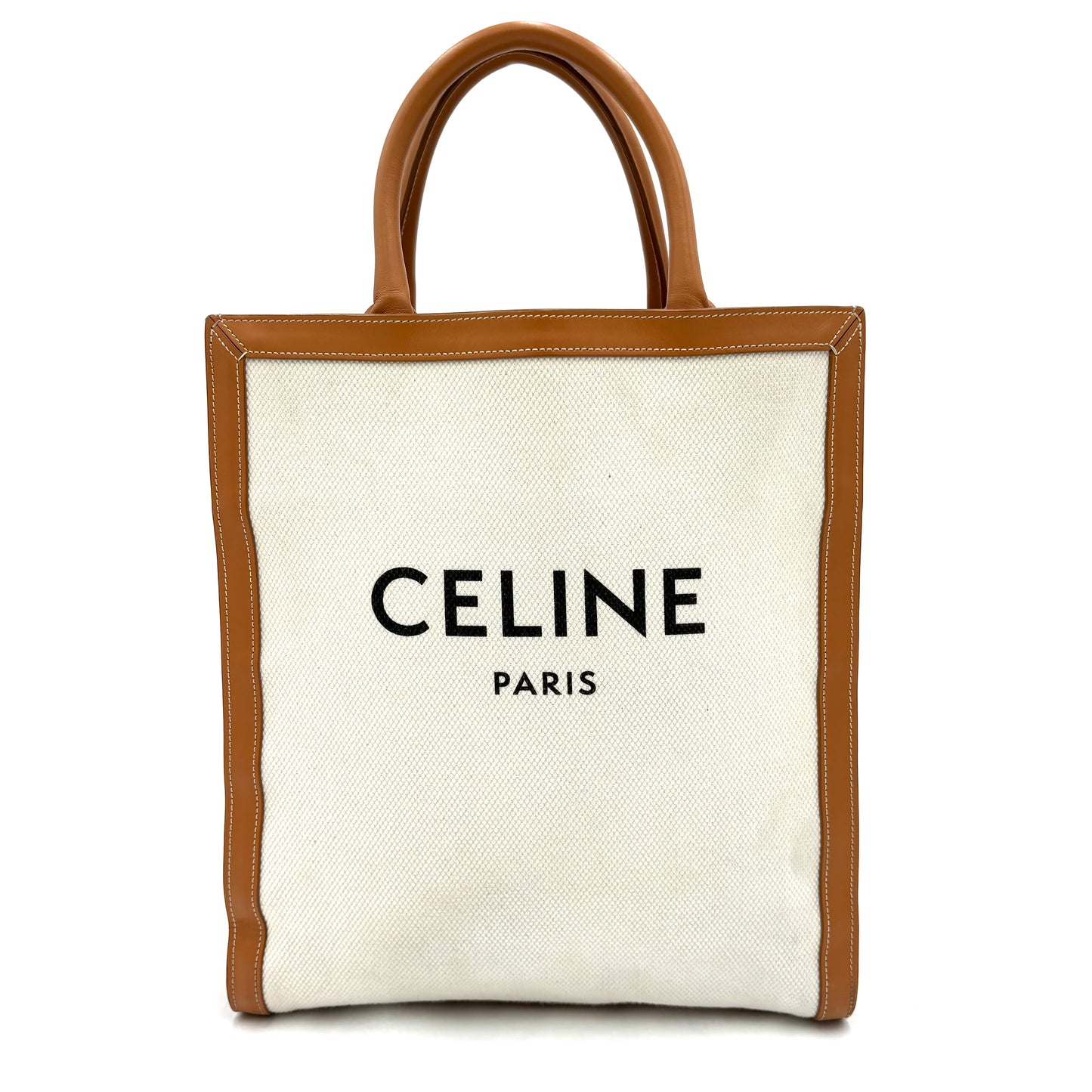 Celine Vertical Cabas Tote-Tan/Natural : Mini