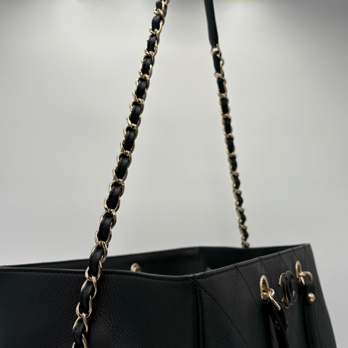 2019-20 Chanel Bullskin Quilted Diamond Shopping Tote