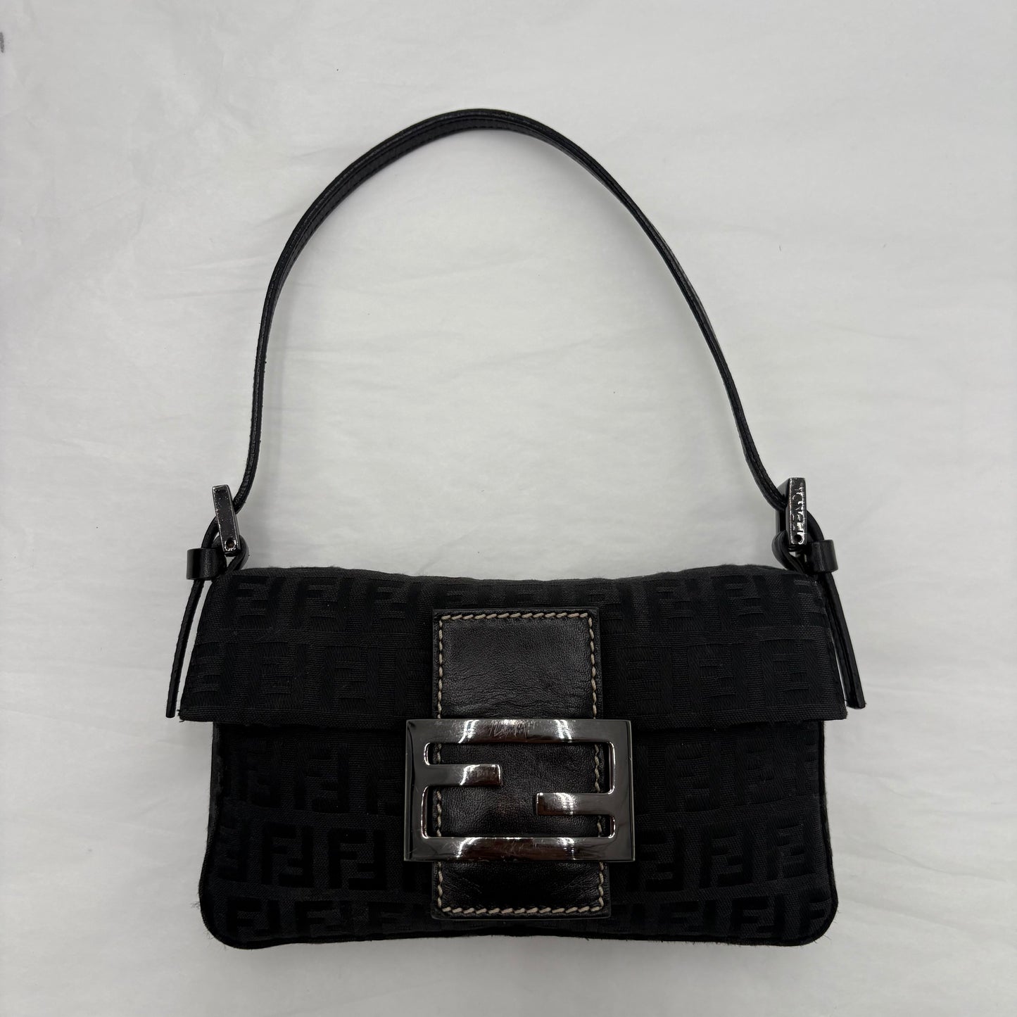 Y2K Fendi FF Zucchino Mini Baguette