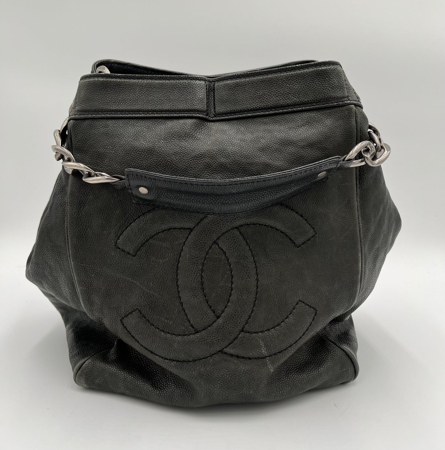 Chanel Caviar CC Shopper Tote-Black