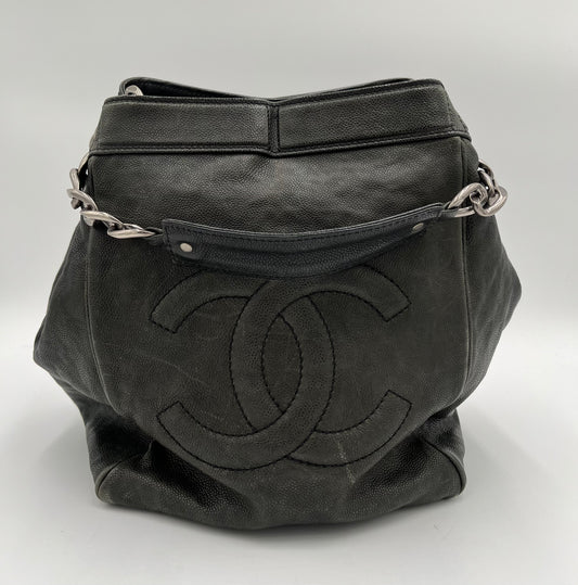 Chanel Caviar CC Shopper Tote-Black