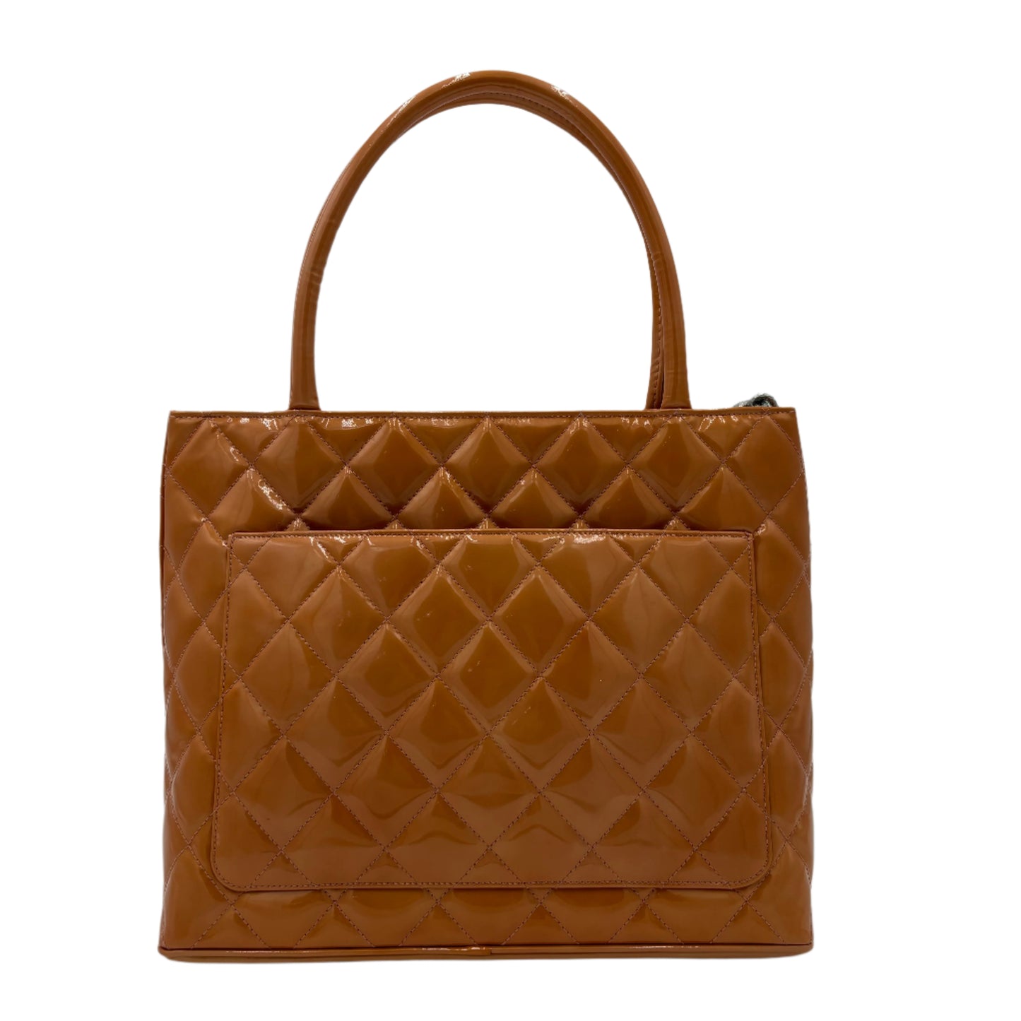 '00-02 Chanel Medallion Tote Patent Burnt Apricot