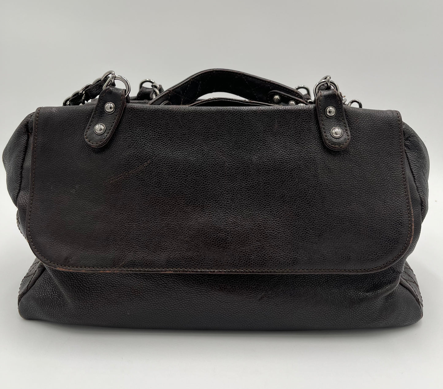 Chanel Lizard Pocket City Bag-Chocolate