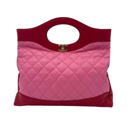 Chanel 31 Lambskin Large Shopping Tote : Pink/Red