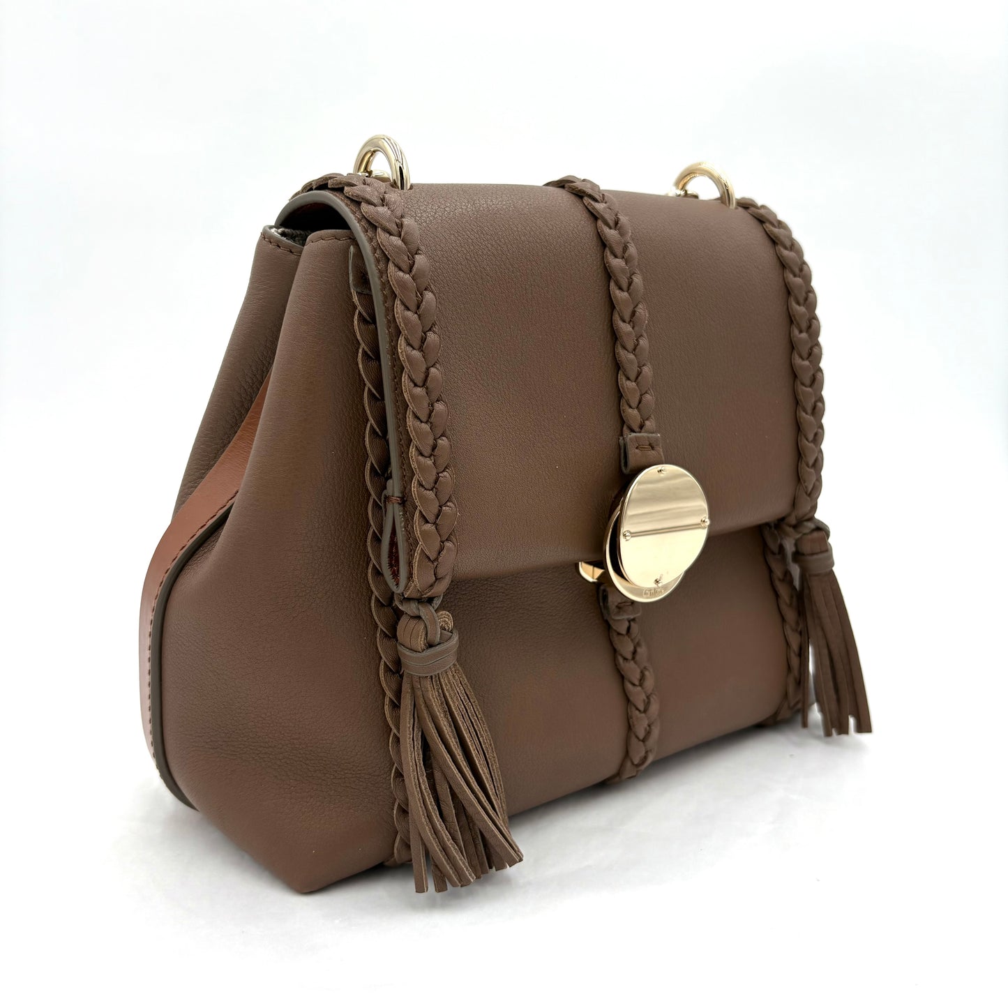 Chloe Penelope Leather Tote Bag Top Handle Brown