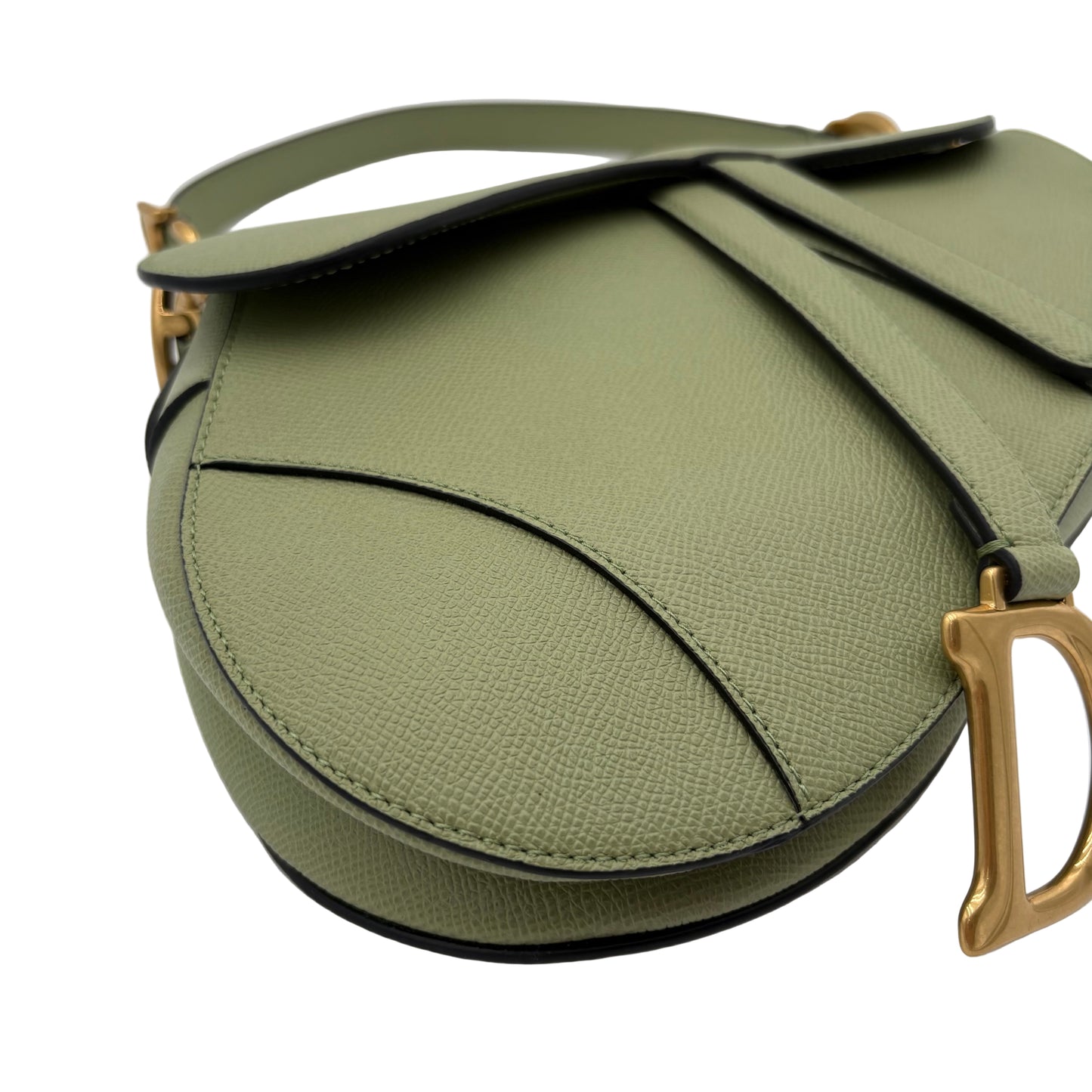 Christian Dior Grained Calfskin Saddle Bag with Strap