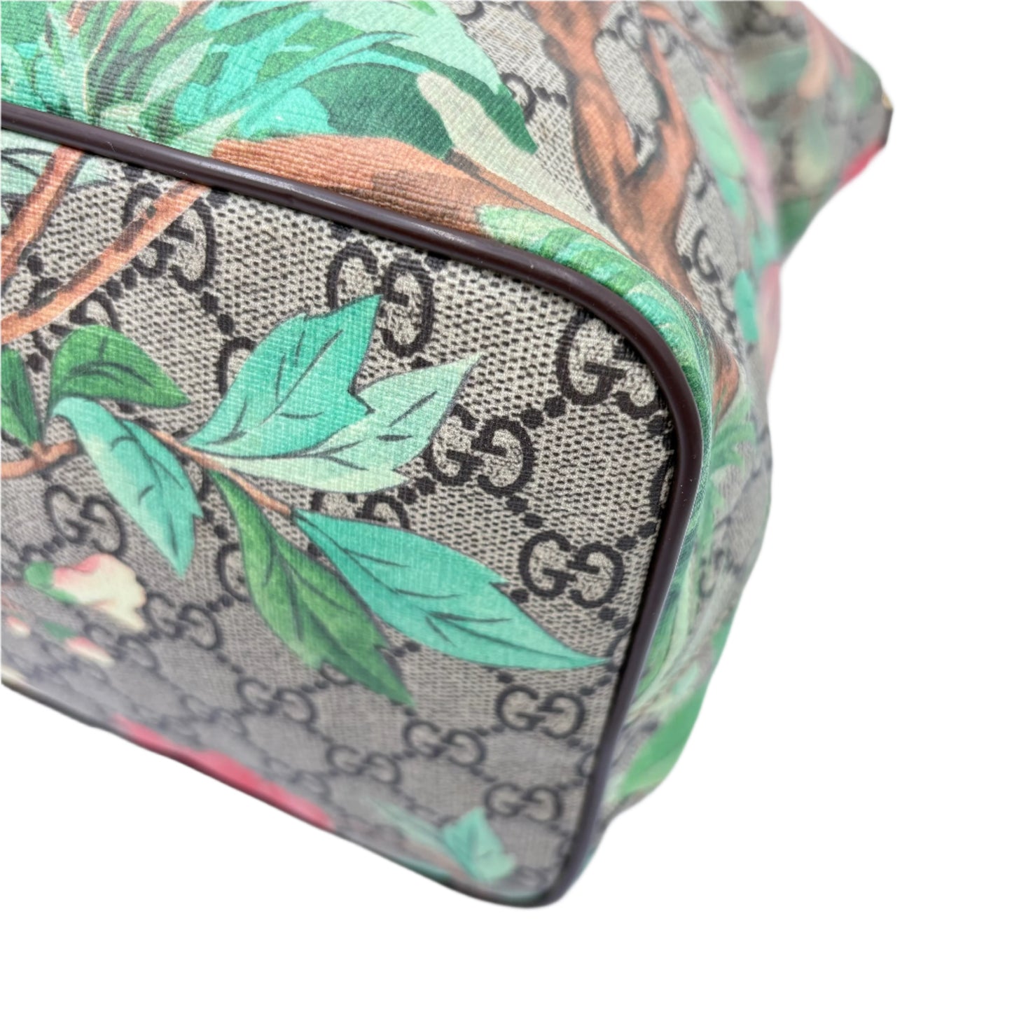 Gucci GG 2 Way Soft Tote Tian Print Canvas Medium