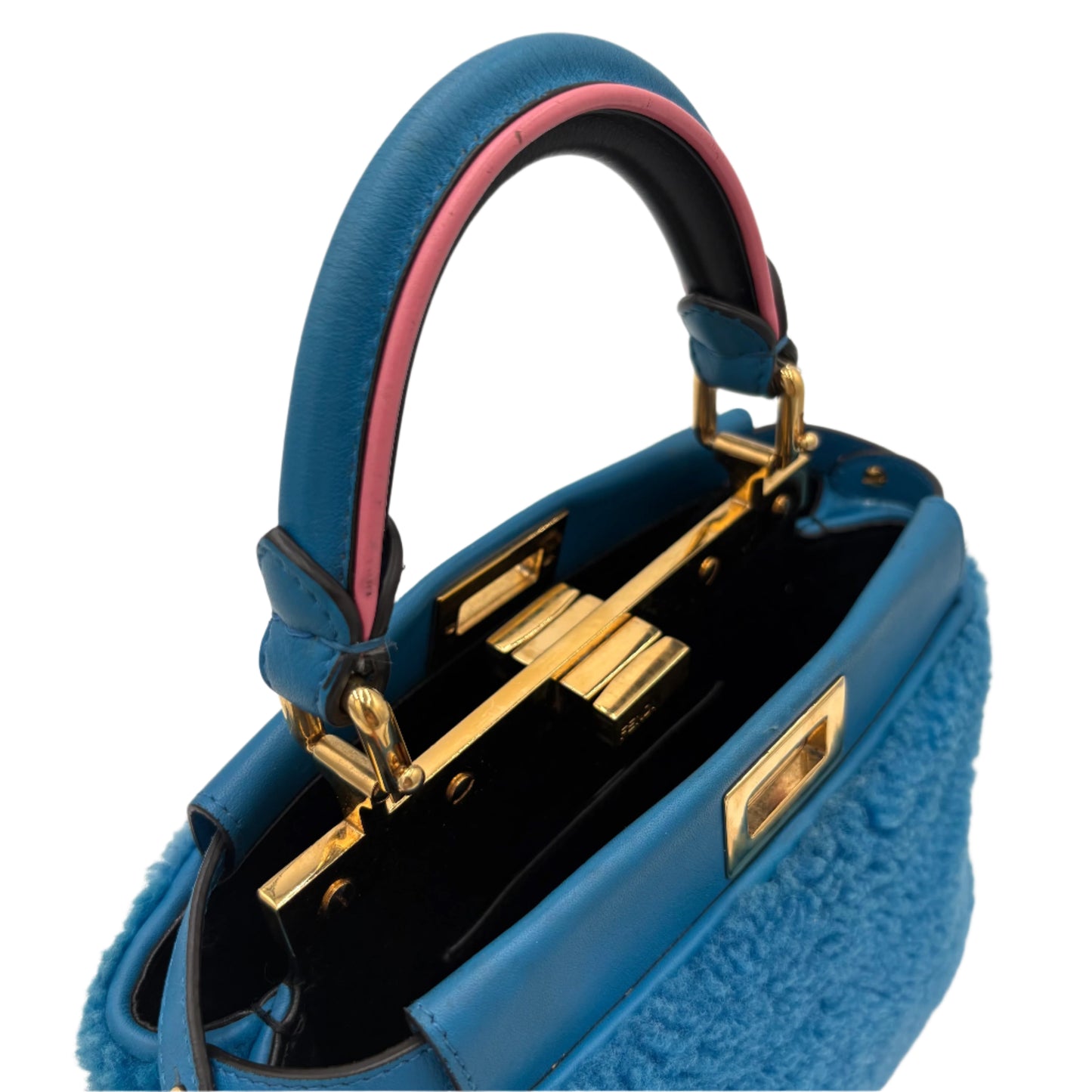 Fendi Shearling Nappa Peekaboo Bag
