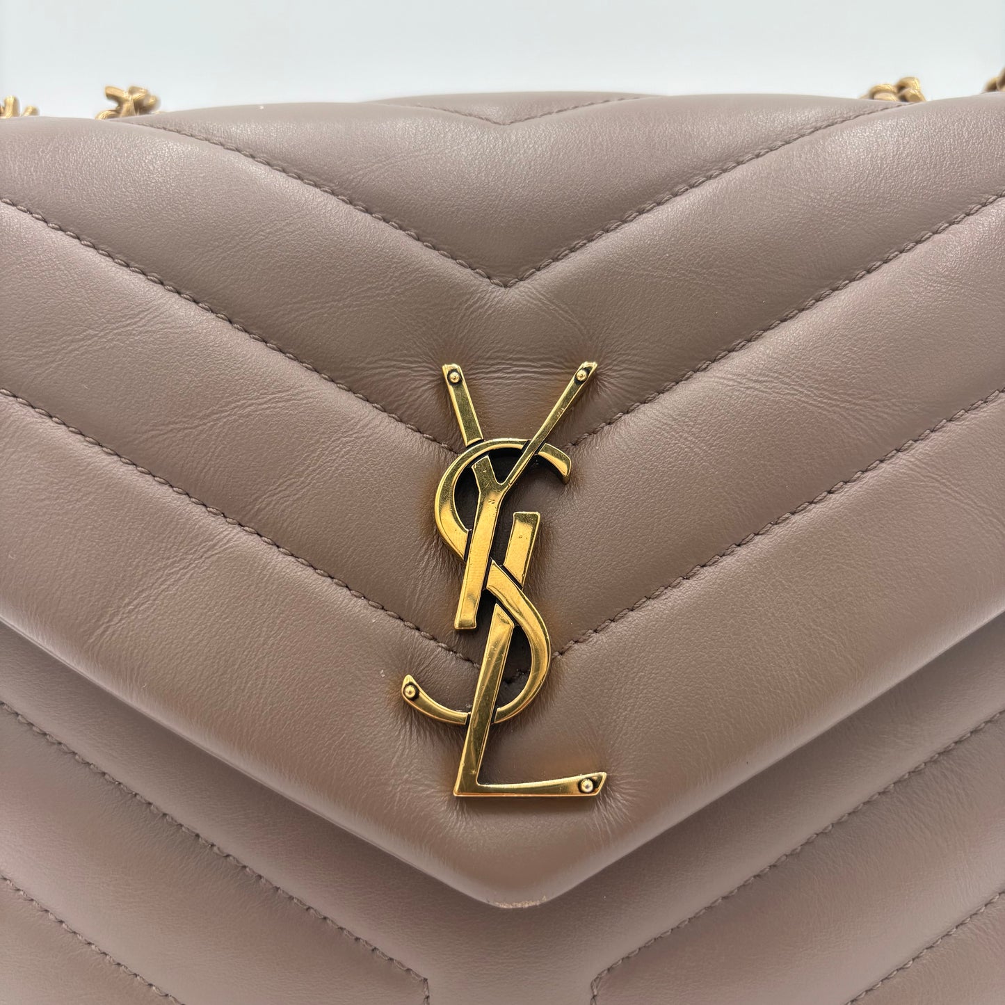 Saint Laurent Loulou Small Shoulder Bag - Taupe