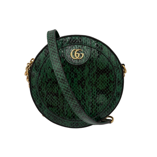 Gucci Round Gg Marmont Green Python Crossbody