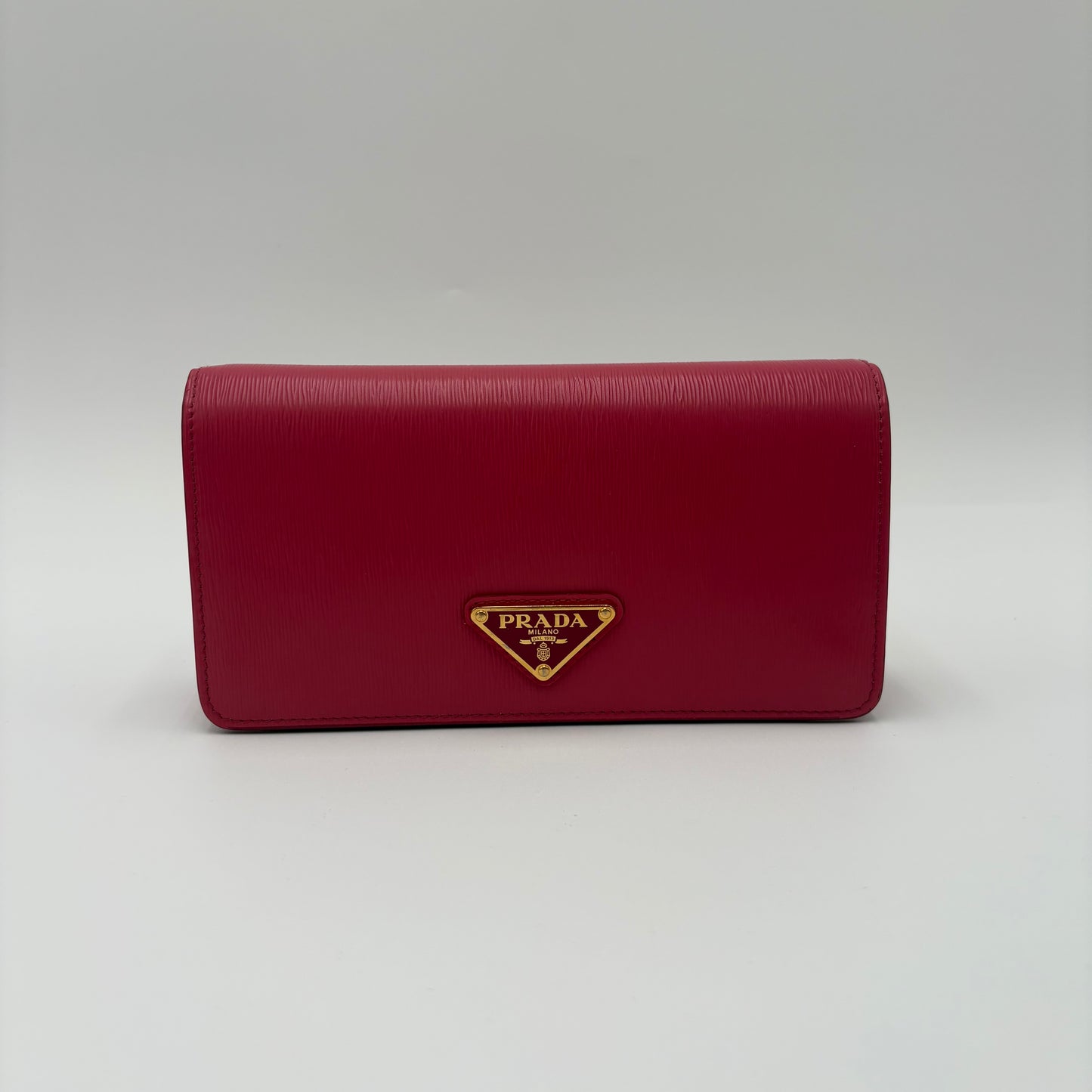 Prada Leather Wallet On Chain Pink