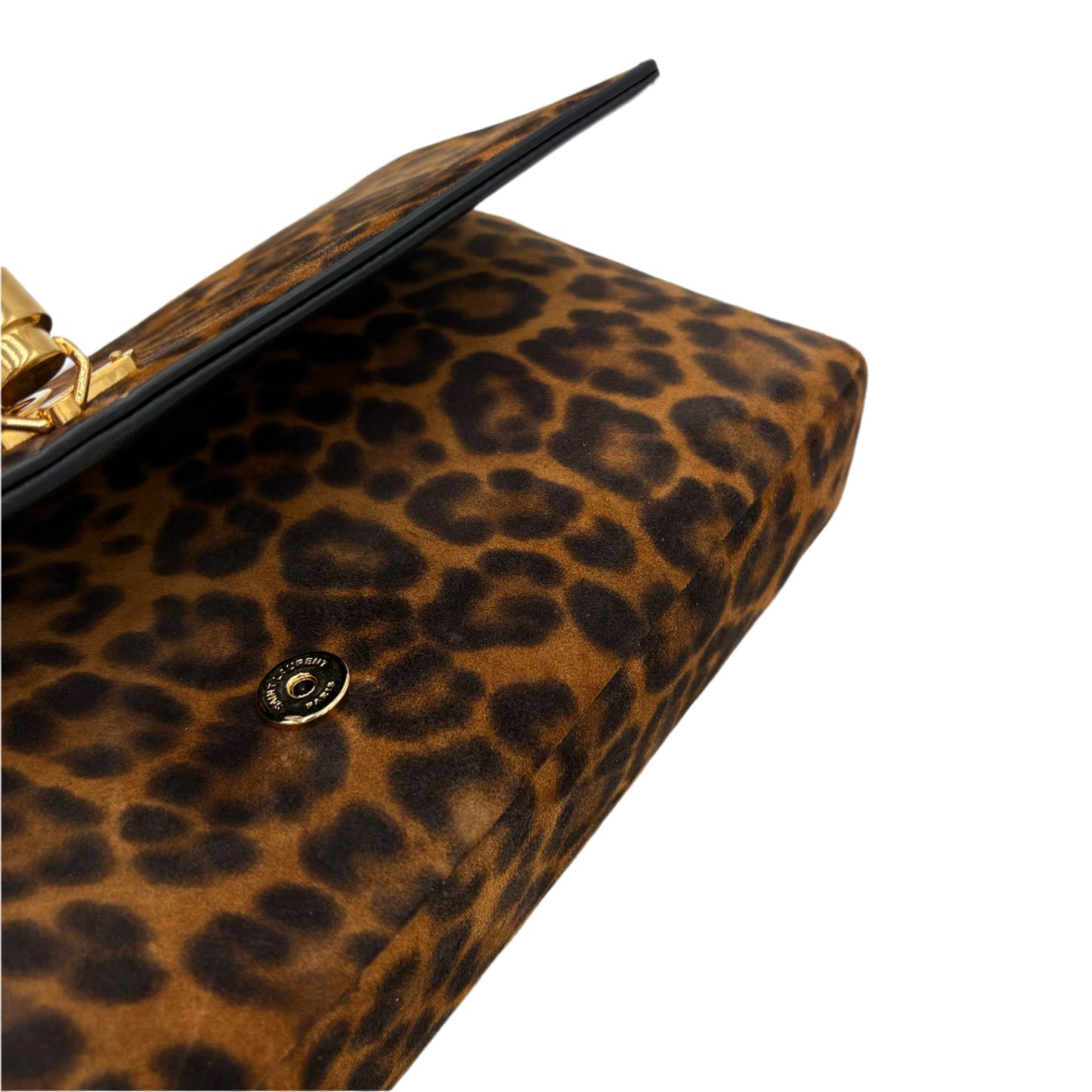 Saint Laurent Suede Leopard Print Monogram Tassel Kate 99