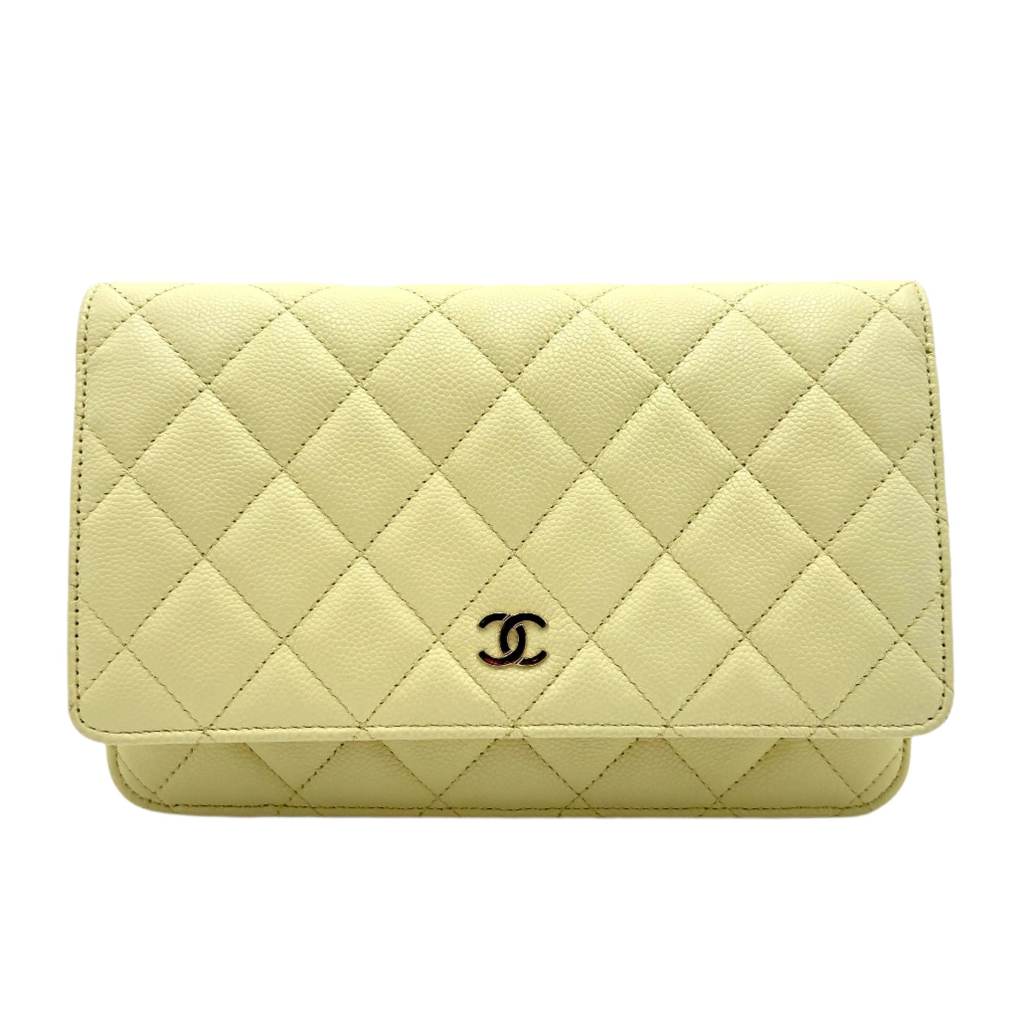 MIB 2023 Chanel Caviar Light Yellow Wallet On Chain WOC