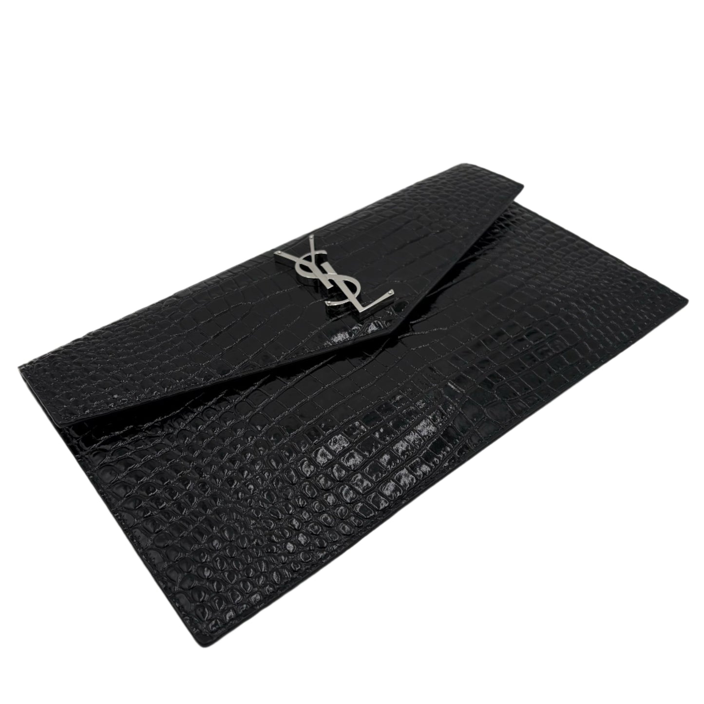 Saint Laurent Uptown Pouch Crocodile Embossed