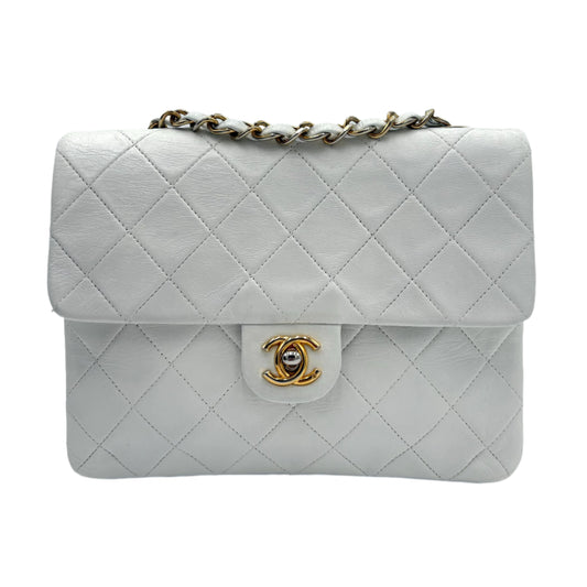 1991-94 Chanel Mini Single Flap White Lambskin Bag