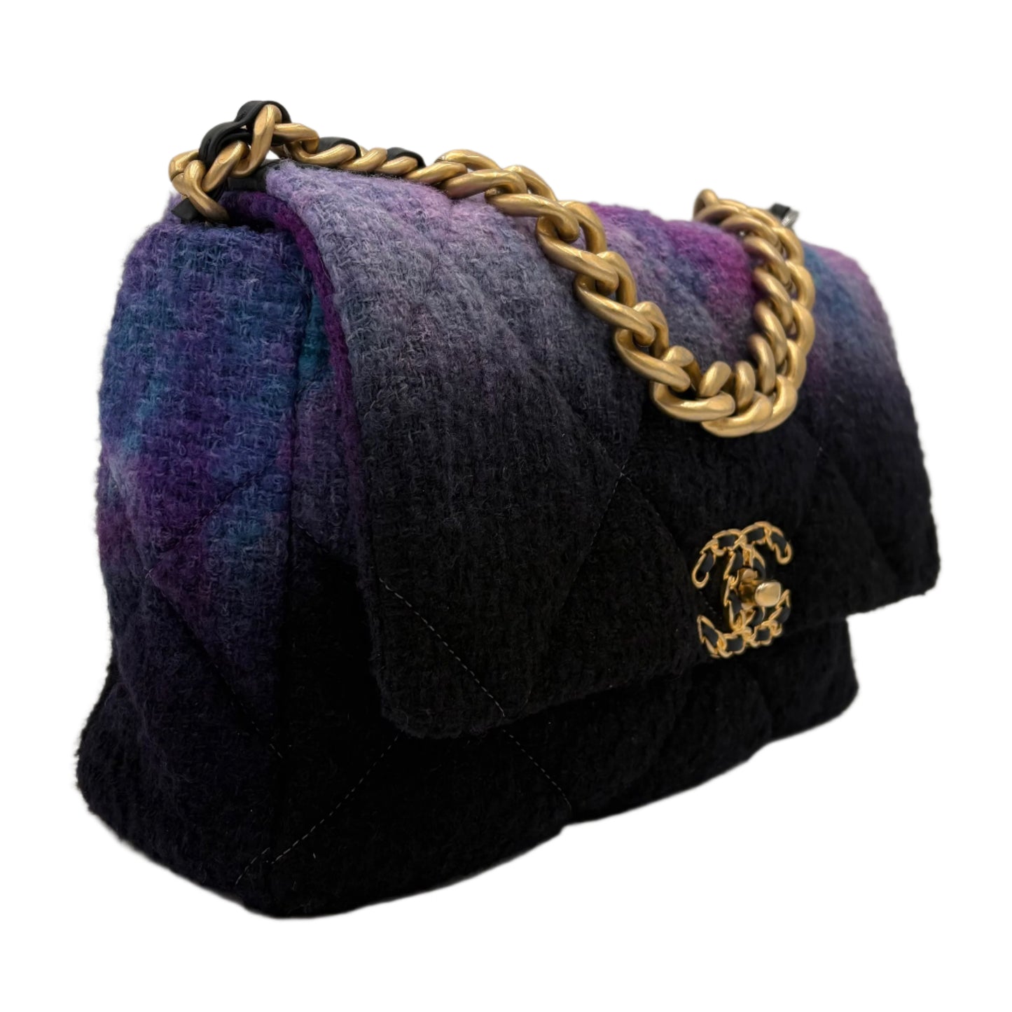2020 Chanel Tweed Mixed Metal Hombre 19 Bag