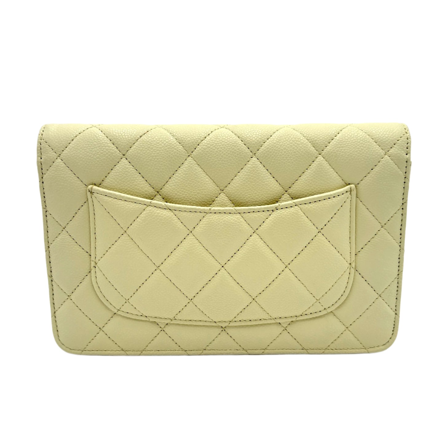 MIB 2023 Chanel Caviar Light Yellow Wallet On Chain WOC