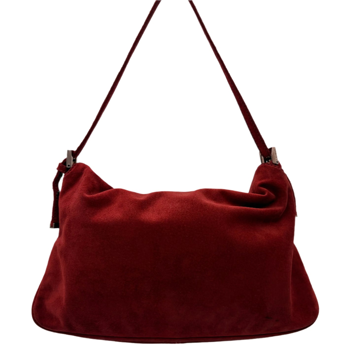 Fendi Suede Flap Baguette Rust