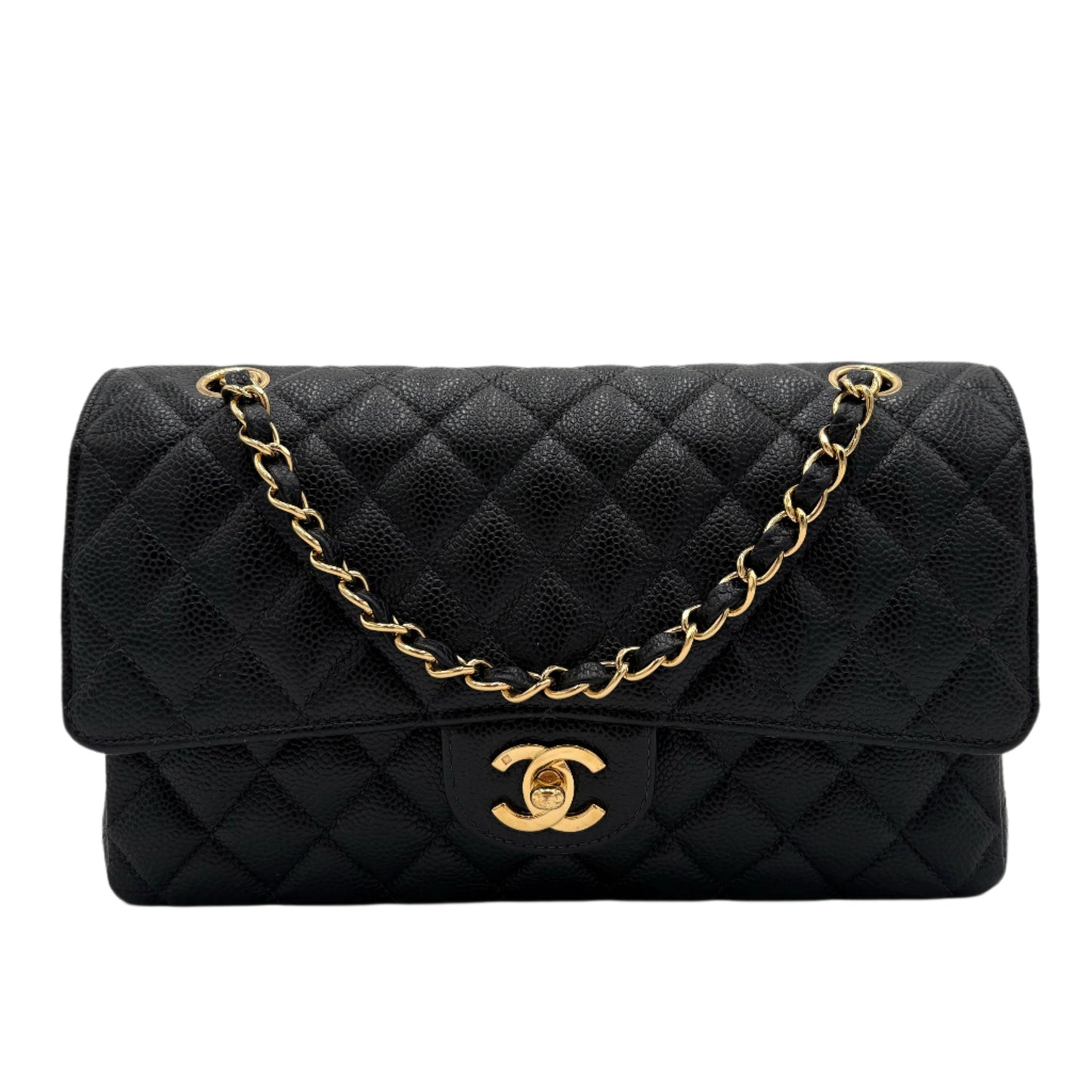 2005 Chanel Black Caviar Medium Double Flap Bag