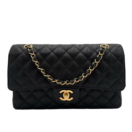 2005 Chanel Black Caviar Medium Double Flap Bag