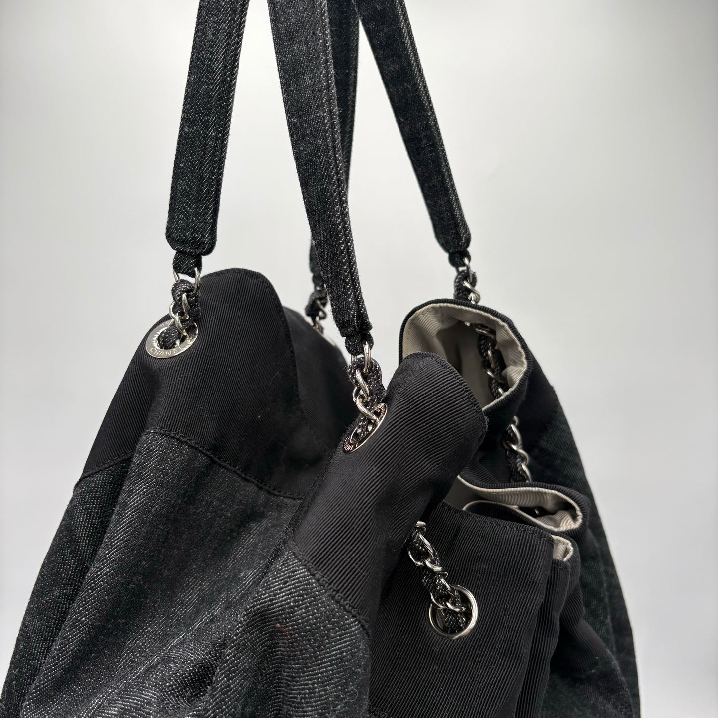 2009-10 Chanel Denim Stretch Spirit Cabas Tote Bag