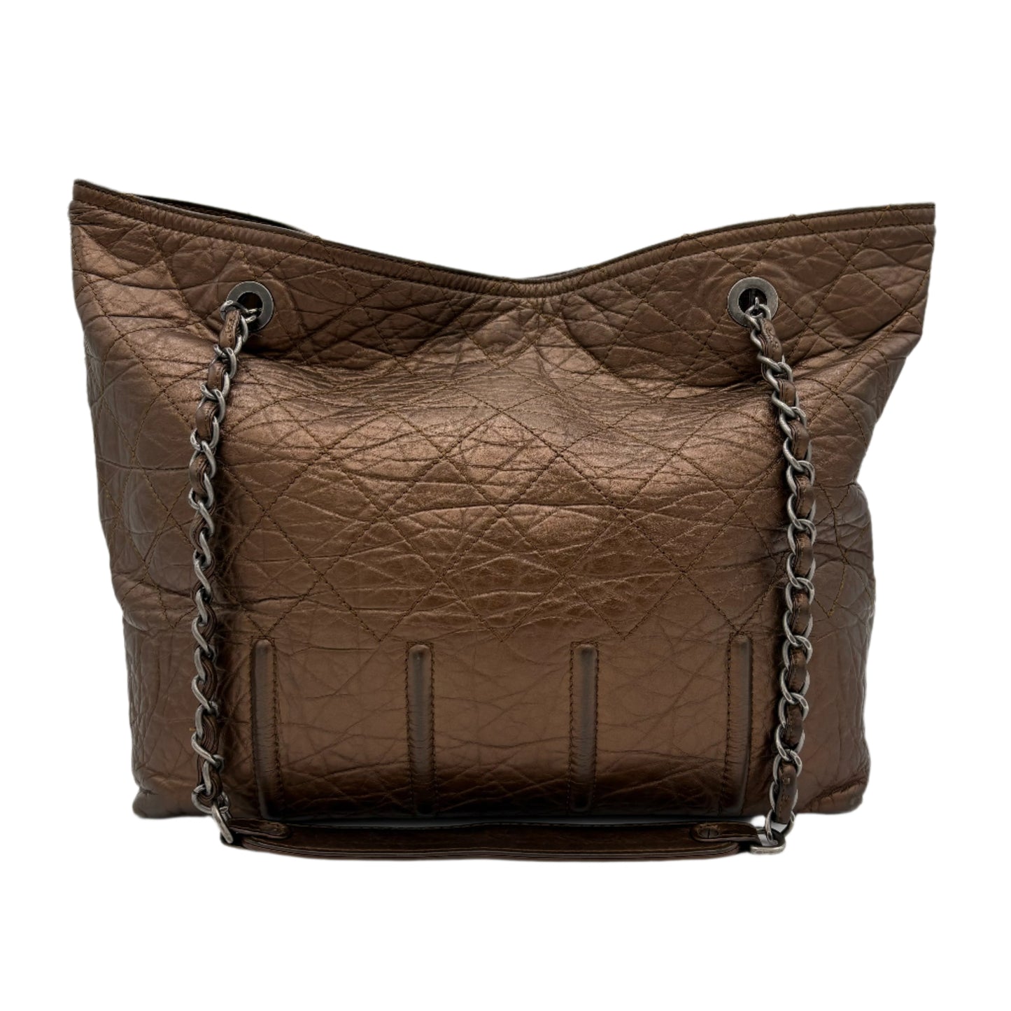 Chanel Quilted Leather Hobo-Bronze