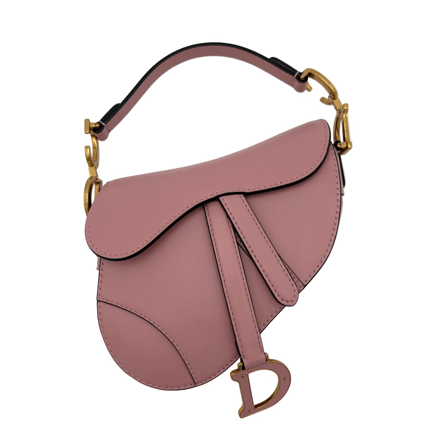Christian Dior Mini Smooth Calfskin Saddle Bag with Strap