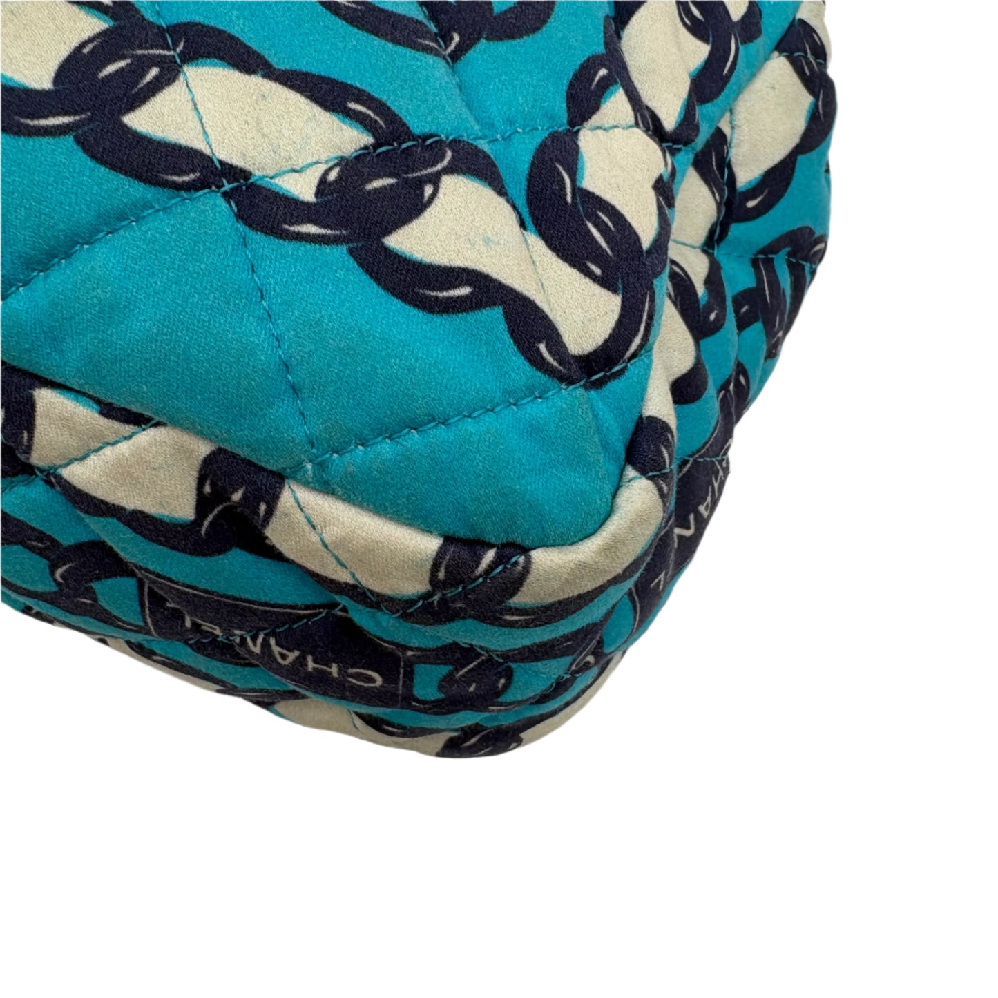 Chanel Silk Chain Printed Flap-Blue : Medium