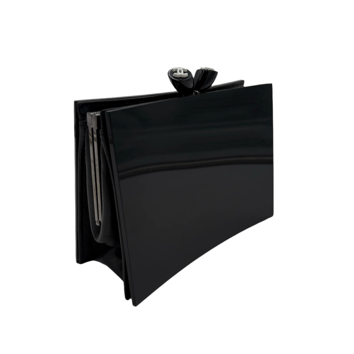 Chanel Lucite Kiss Lock Clutch