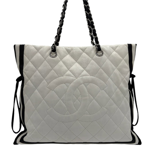 2010 Chanel Lambskin & Grosgrain CC Drawsting Tote