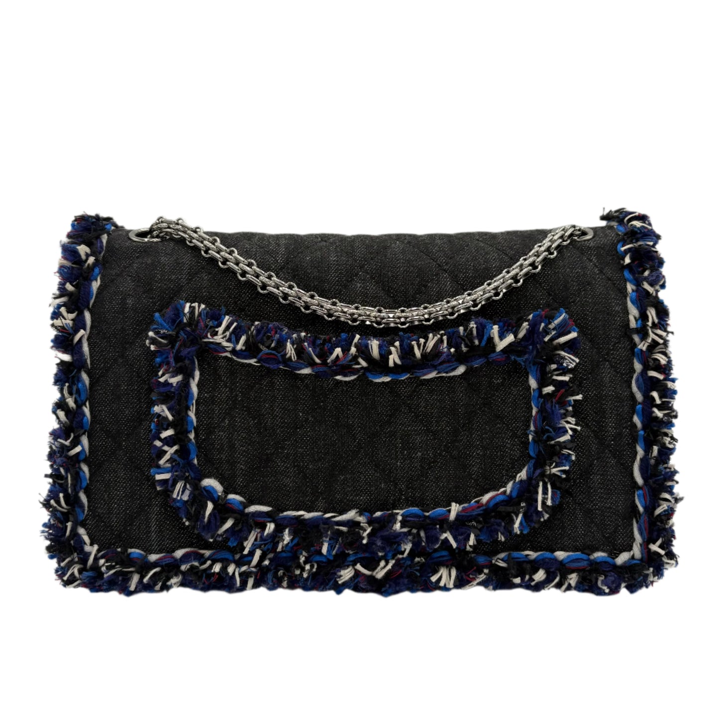 2017 Chanel Reissue 2.55 Denim and Fringe Double Flap Bag