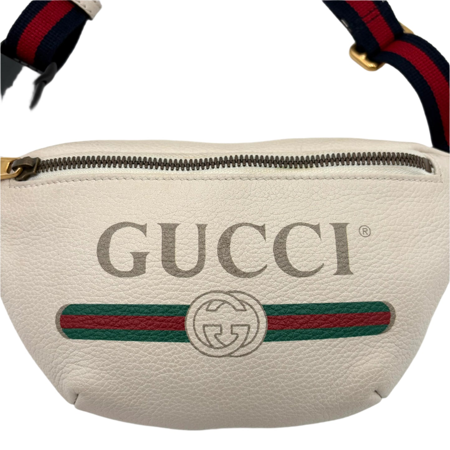 Gucci Print Logo Belt Bag-White : Small