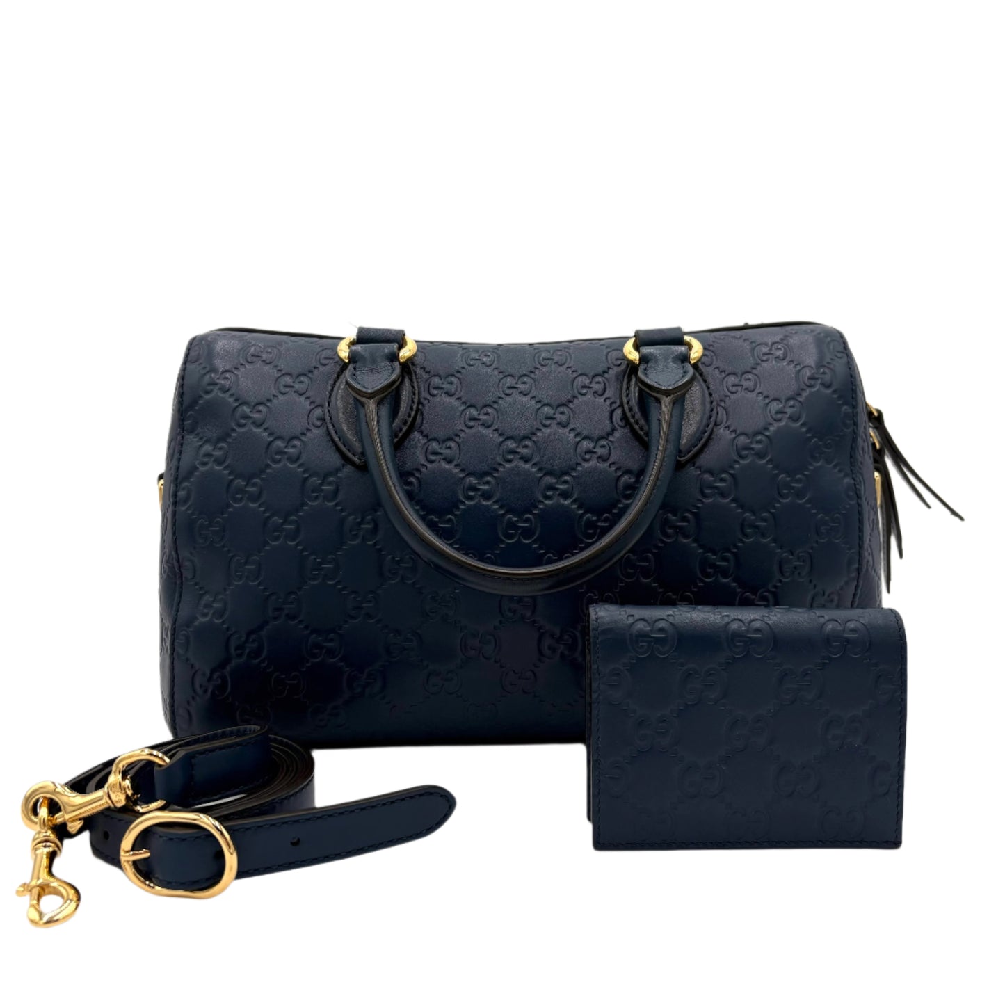 Gucci Guccissima Boston Bag/Mini Emblem Wallet