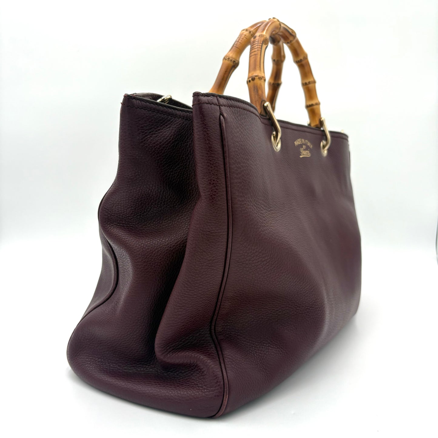Gucci Bamboo Shopper Tote Bag-Burgundy