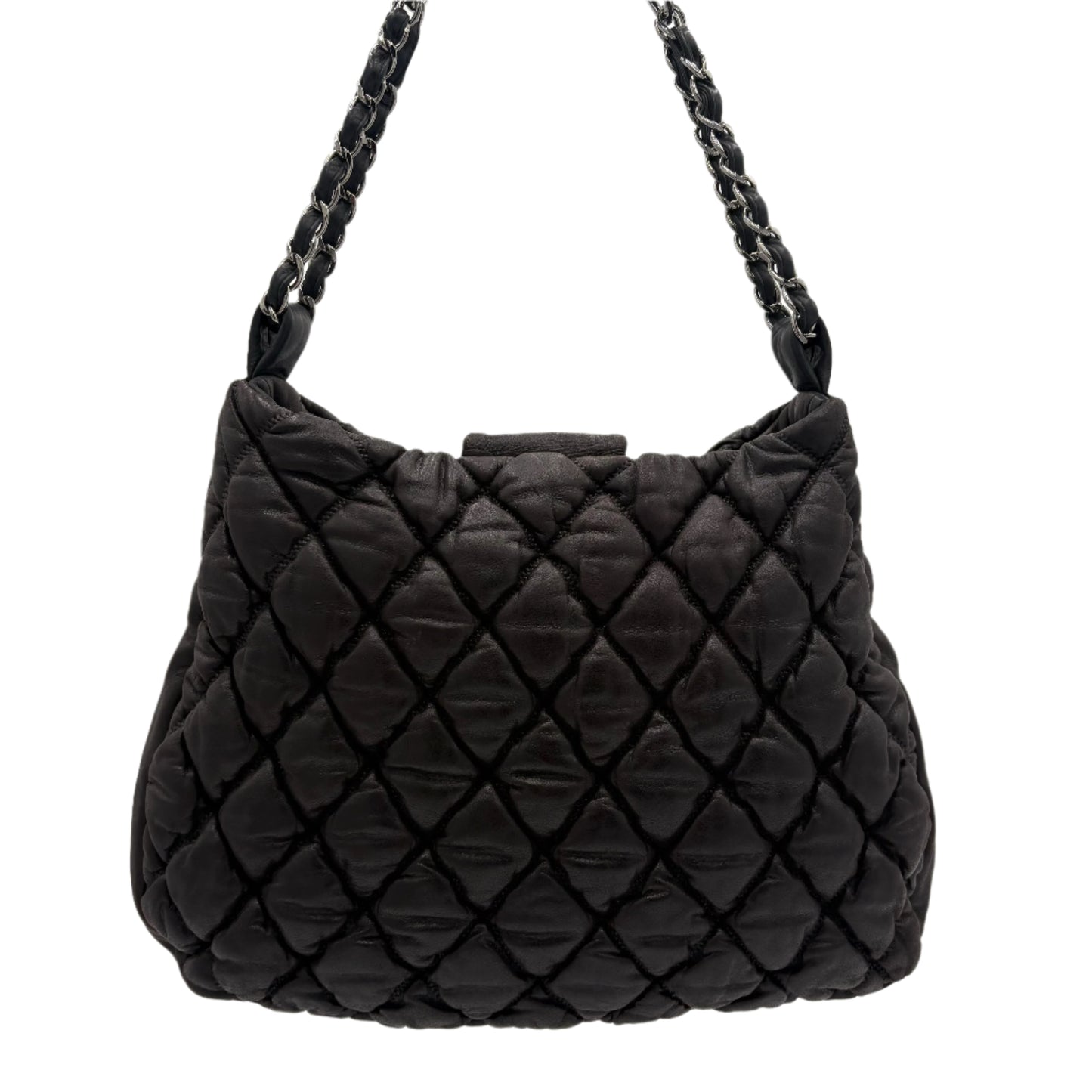 2009 Chanel Bubble Quilted Lambskin Hobo Bag
