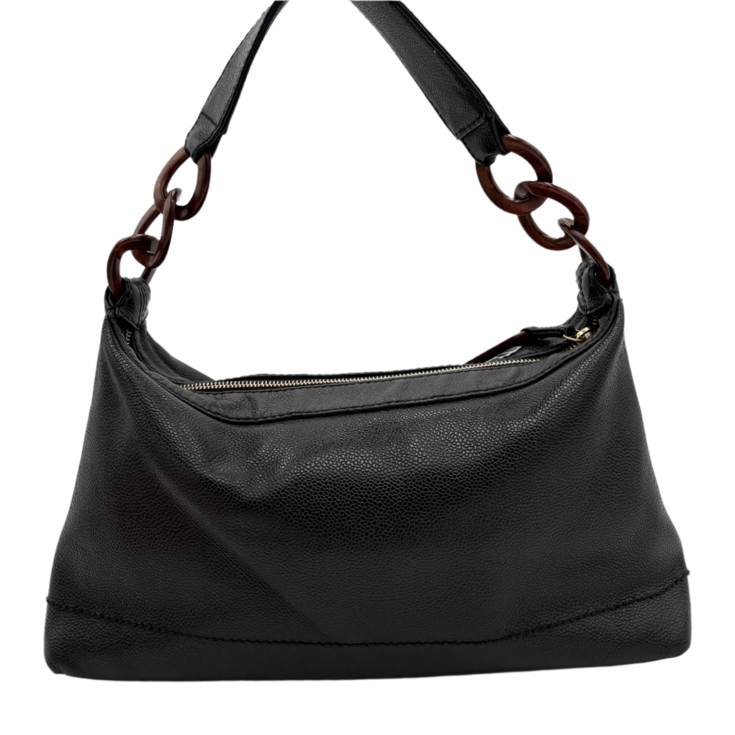 2002 Chanel Wood Chain Hobo Bag-Black