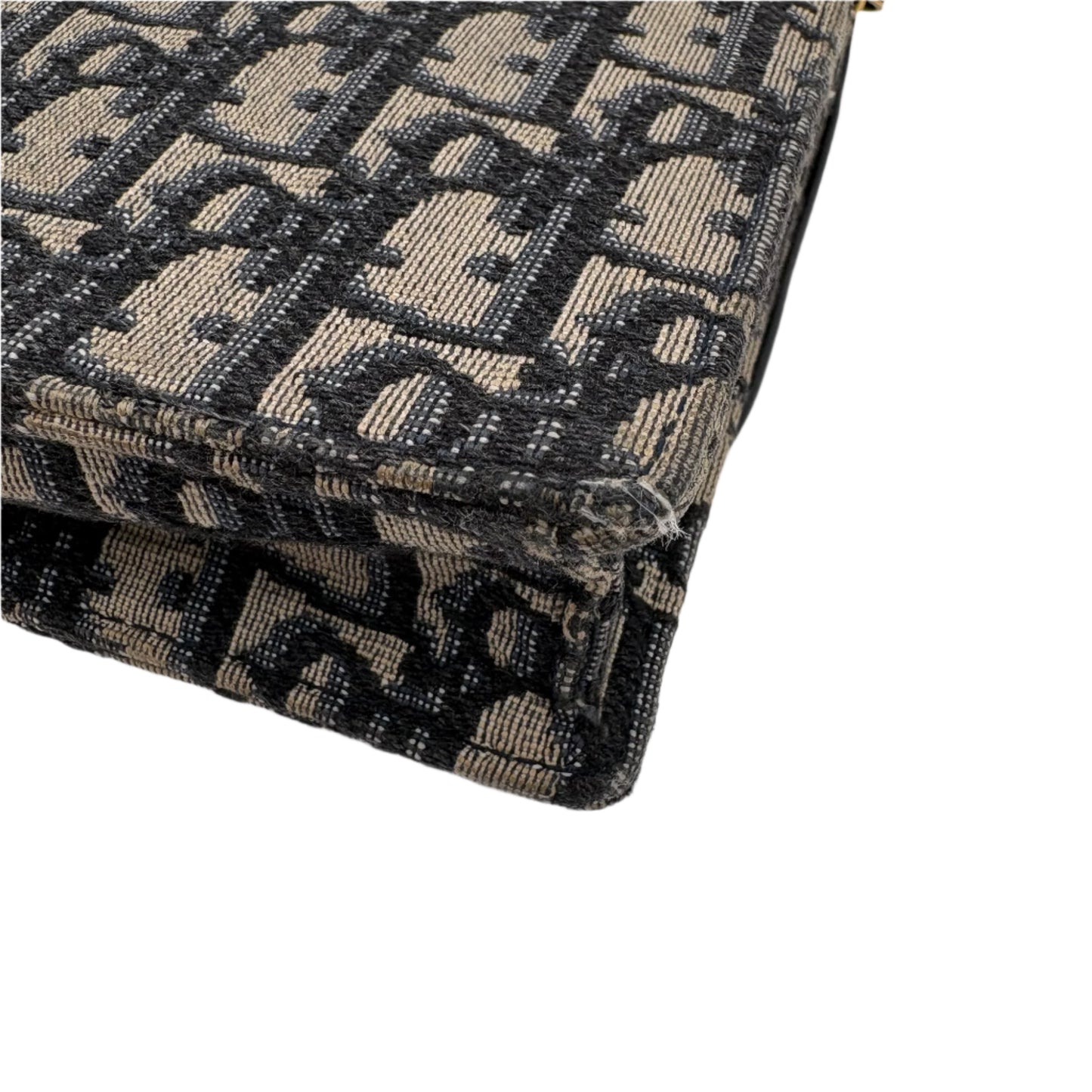 Saddle Pouch with Chain Blue Dior Oblique Jacquard
