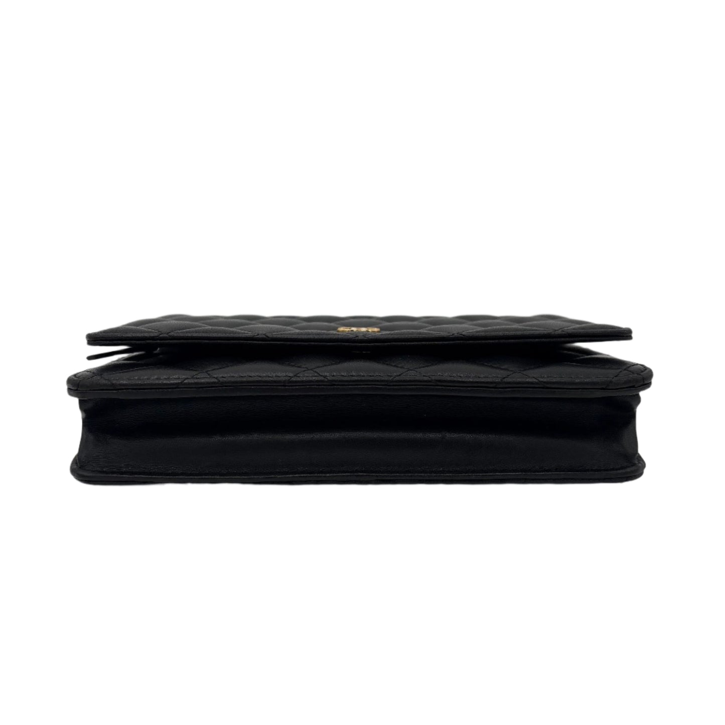 2016-17 Chanel Classic Wallet On Chain Gold/Black