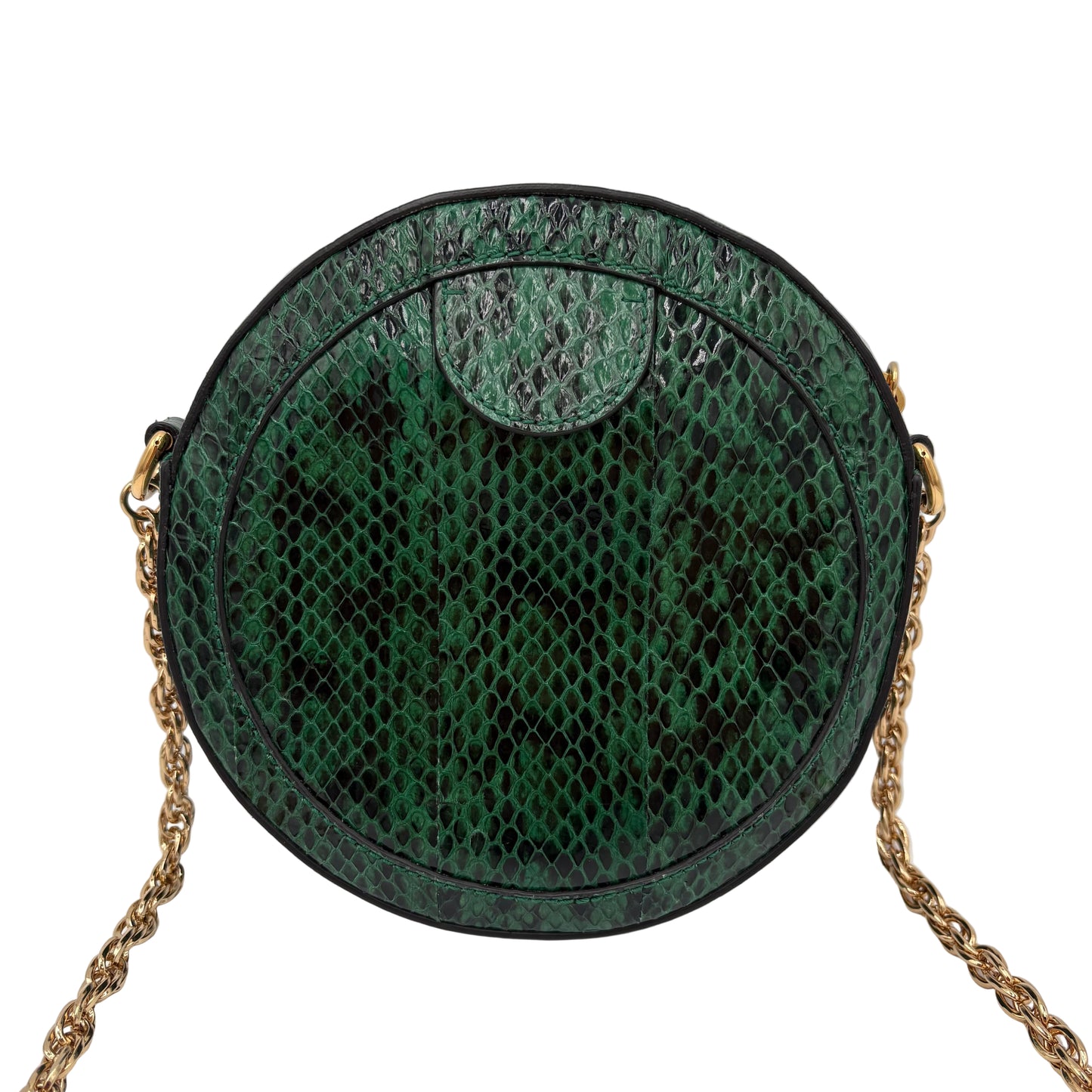 Gucci Round Gg Marmont Green Python Crossbody