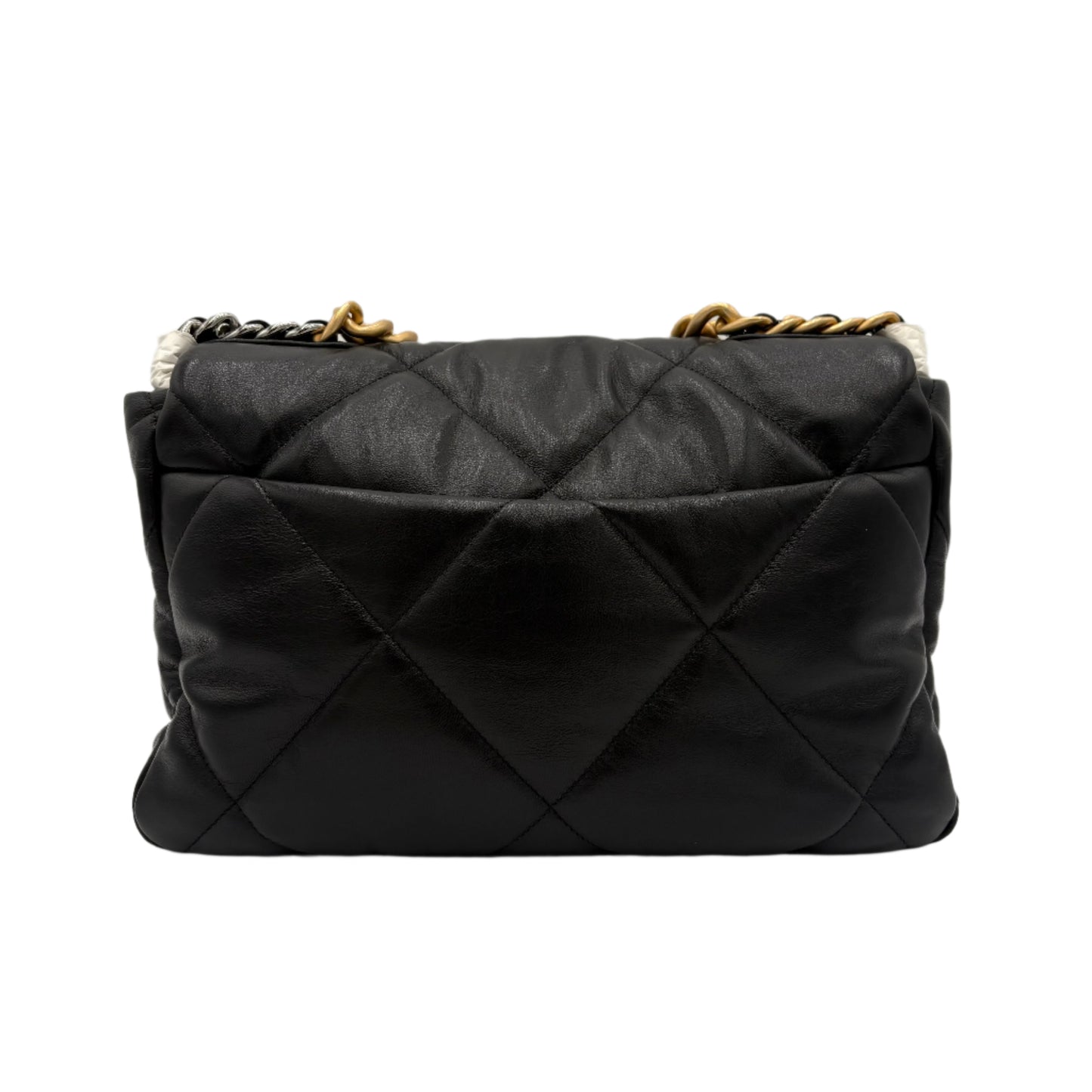 20 Chanel 19 Lambskin Flap Bag-Black/Gold