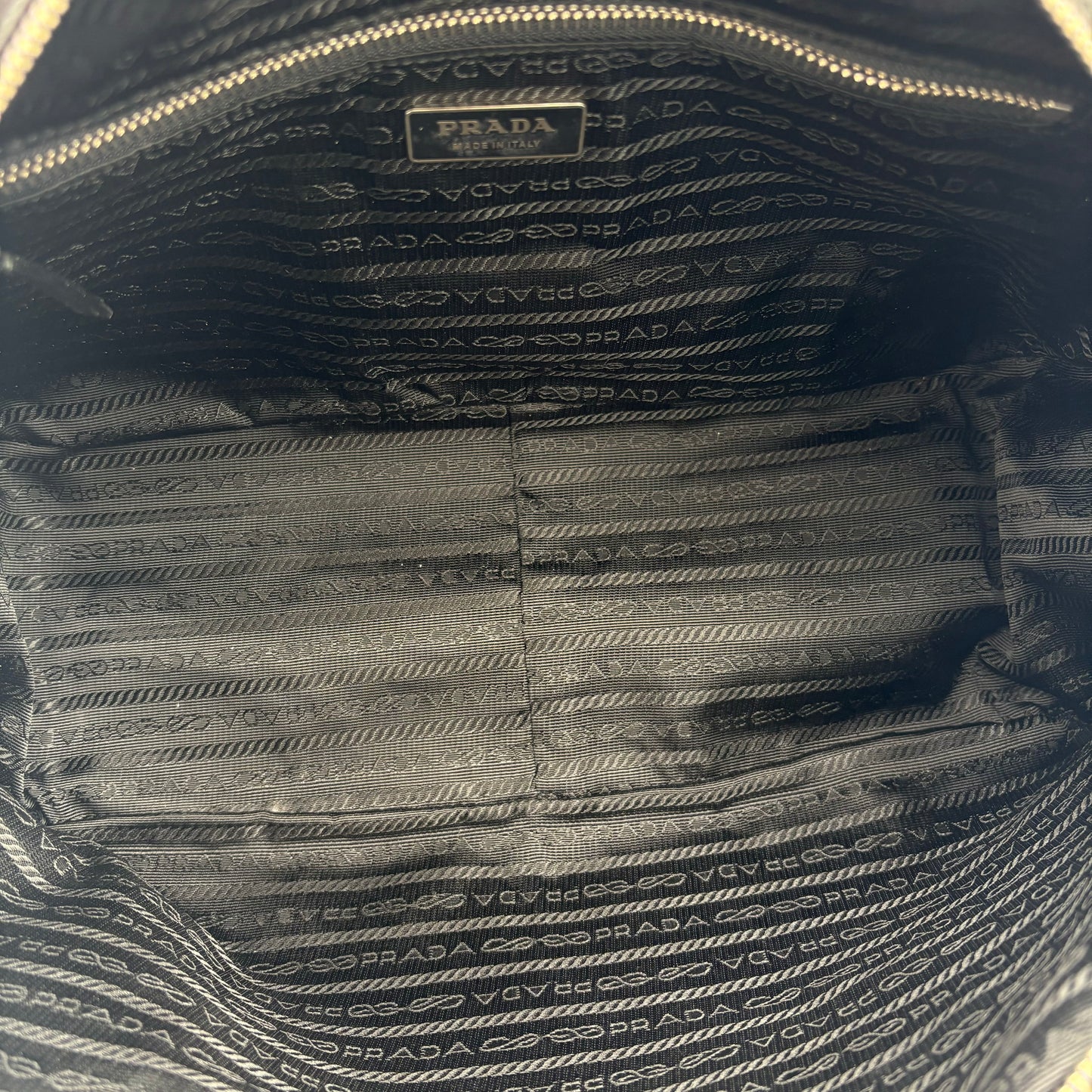 Prada Black Vitello Drive Leather Perforated Bowler Bag