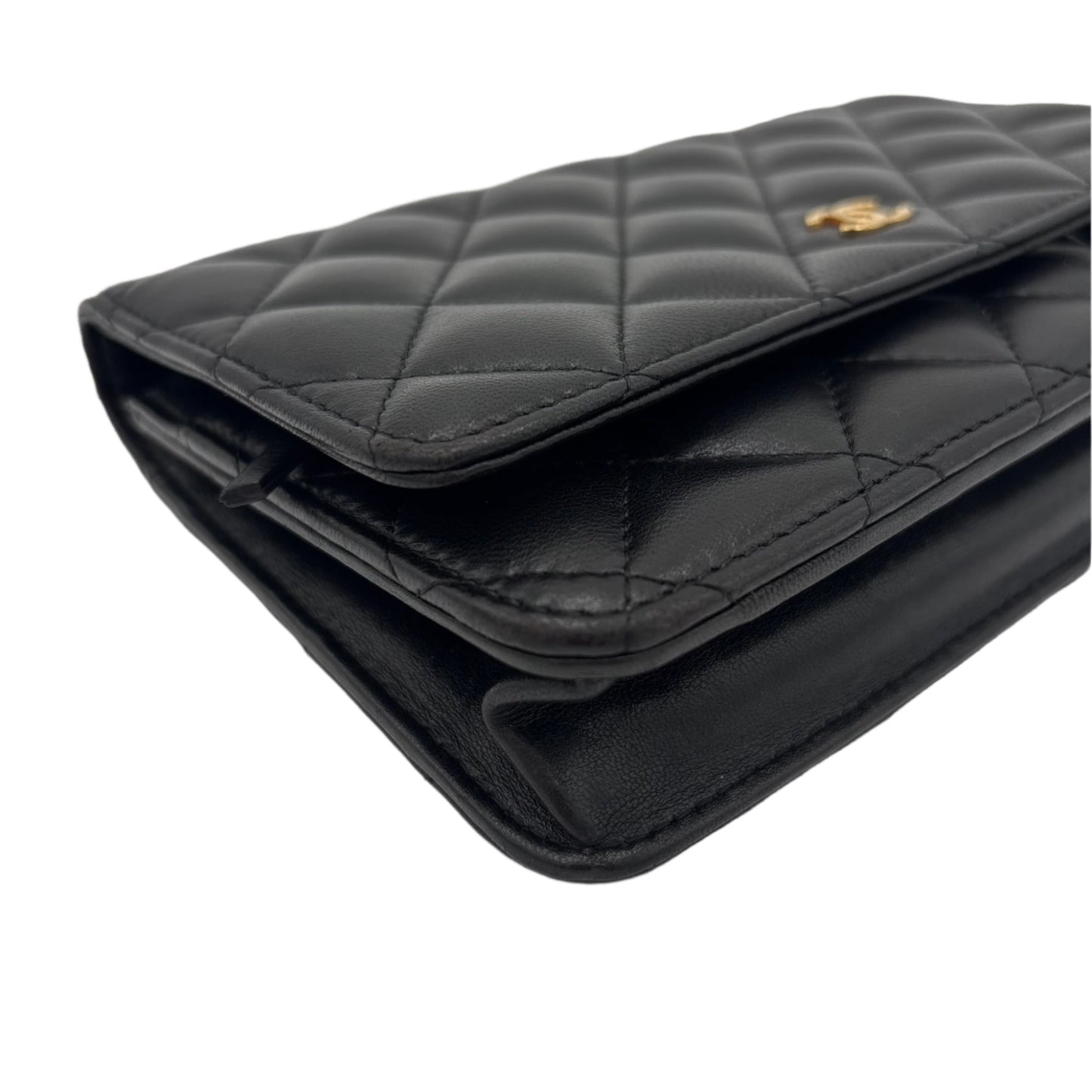 2016-17 Chanel Classic Wallet On Chain Gold/Black