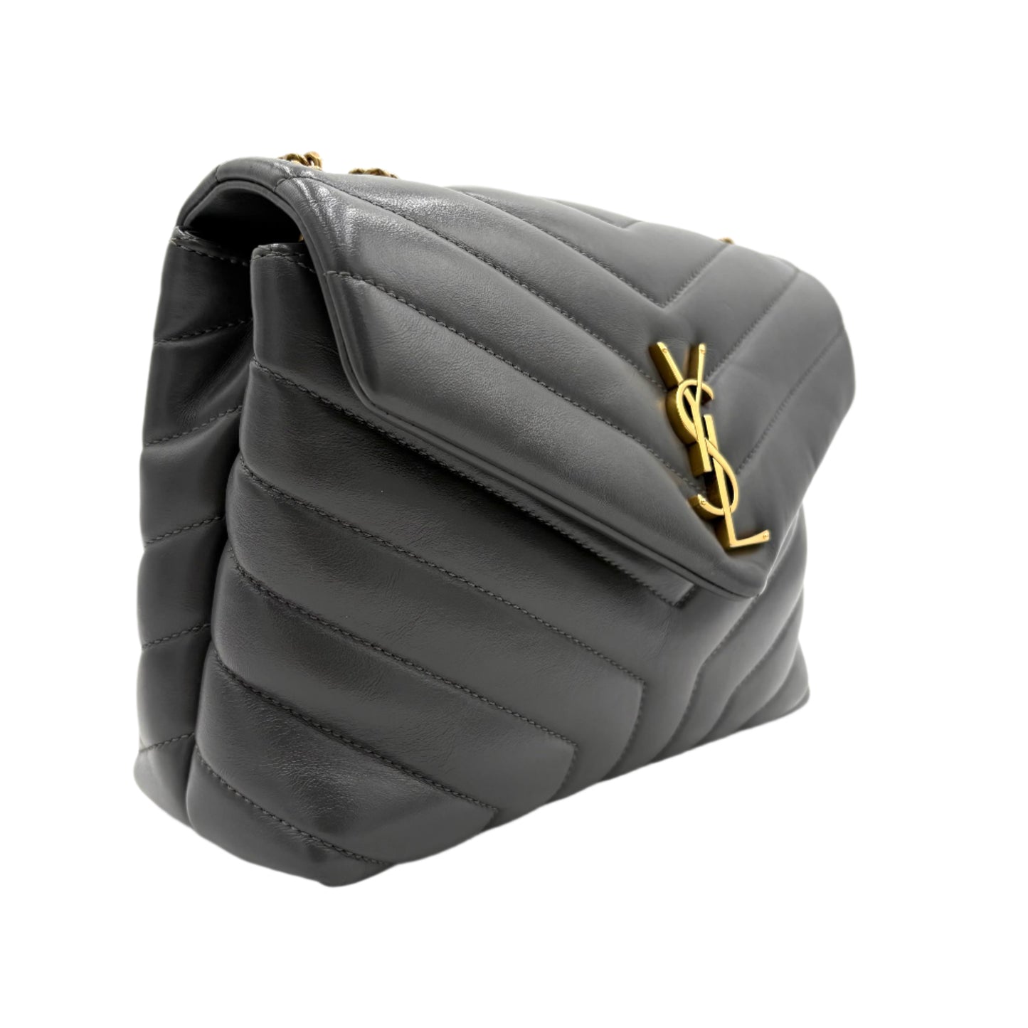 Saint Laurent Loulou Small Shoulder Bag - Grey