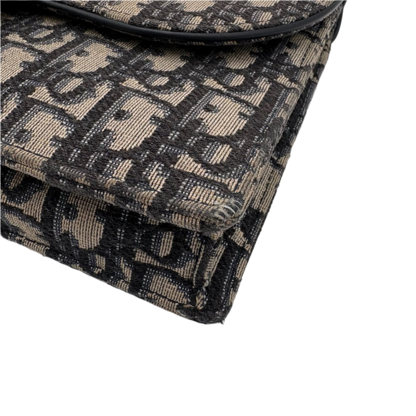 Saddle Pouch with Chain Blue Dior Oblique Jacquard