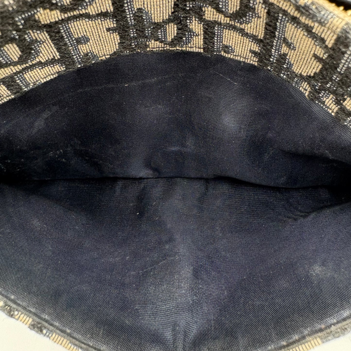 Saddle Pouch with Chain Blue Dior Oblique Jacquard
