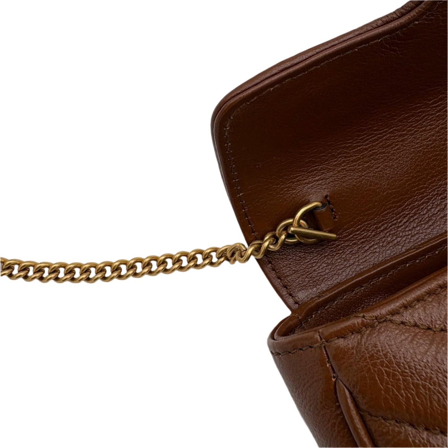 Gucci Super Mini Diagonal Crossbody Marmont - Brown